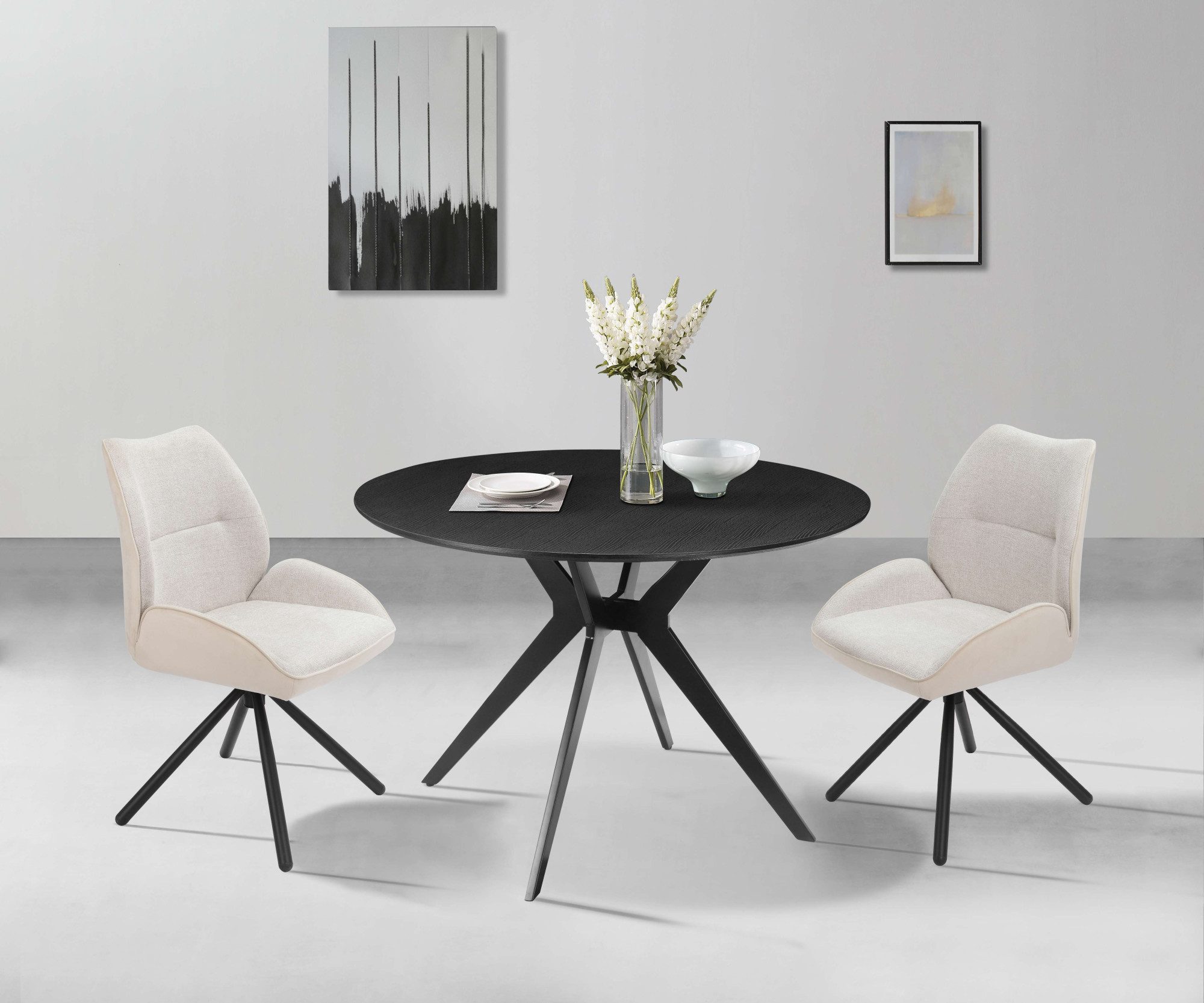 Home affaire Esstisch La Roche, Gestell aus Metall, fühlbare Struktur, Höhe günstig online kaufen