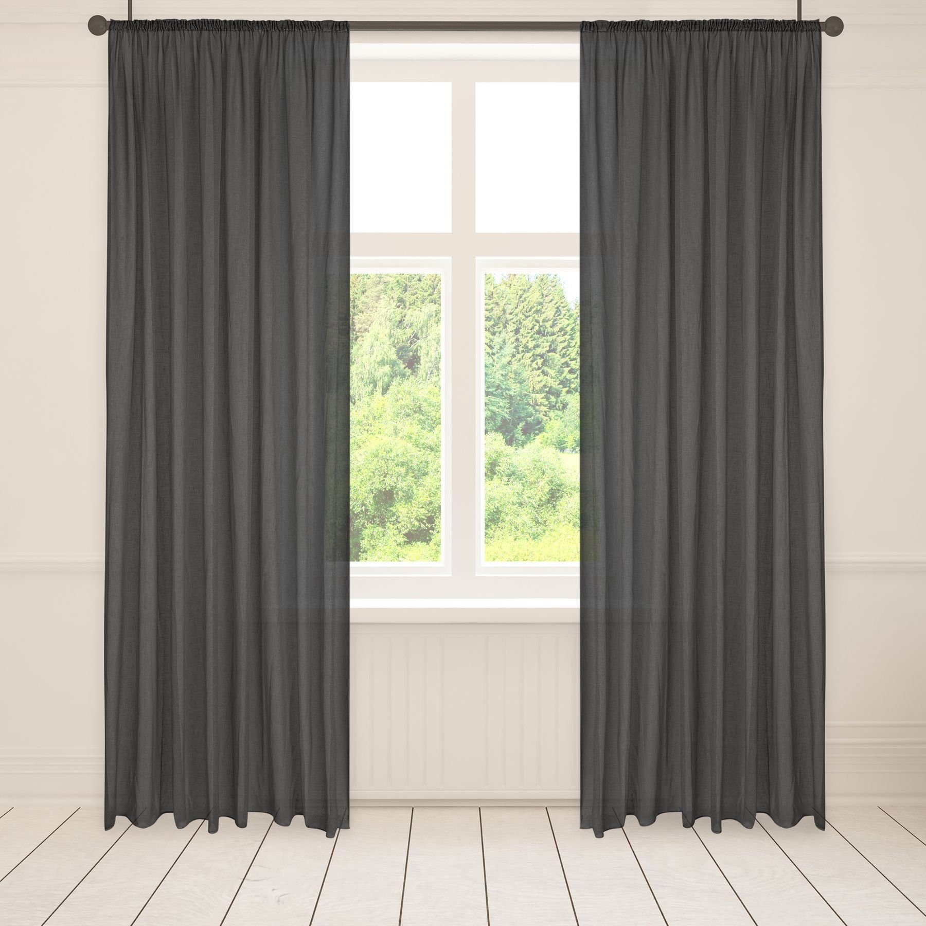 Asphald Gardine auf Maß anthrazit Webware günstig online kaufen