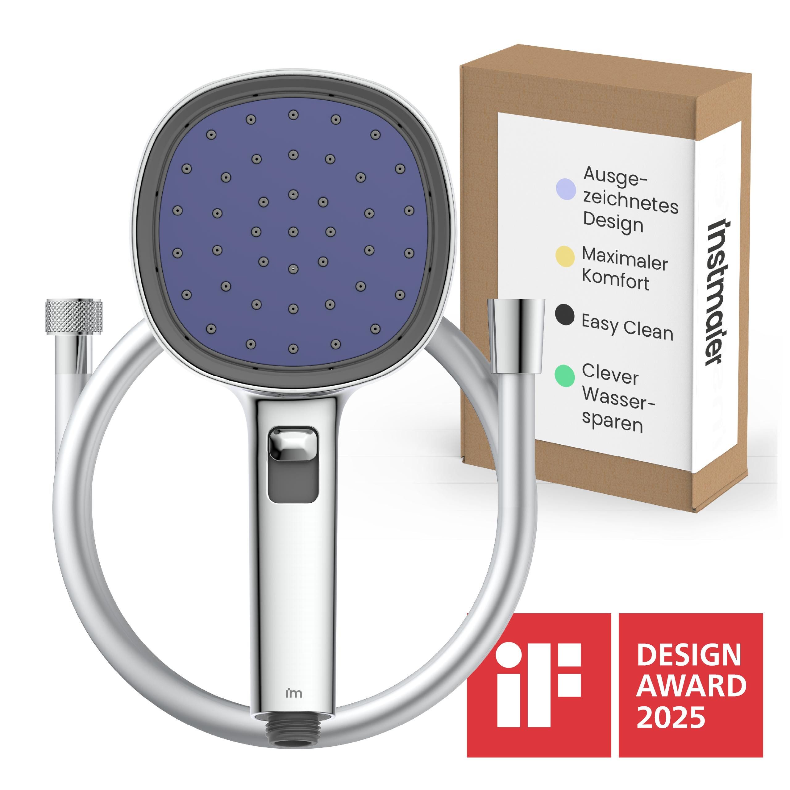 instmaier Handbrause Cleo, wassersparende Nebelfunktion; selbstreinigend