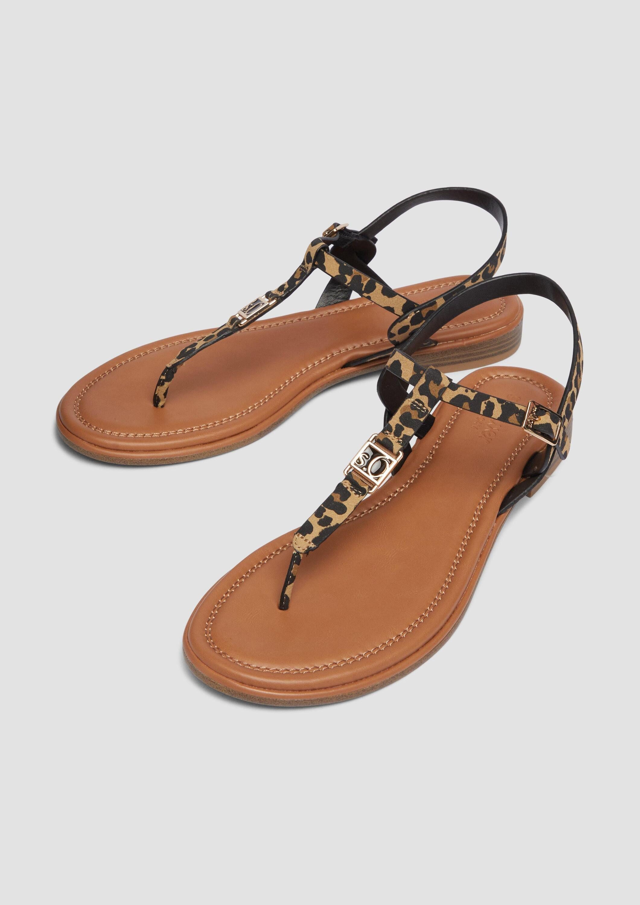 s.Oliver Sandalen Sandale Zehentrenner in Leder-Optik