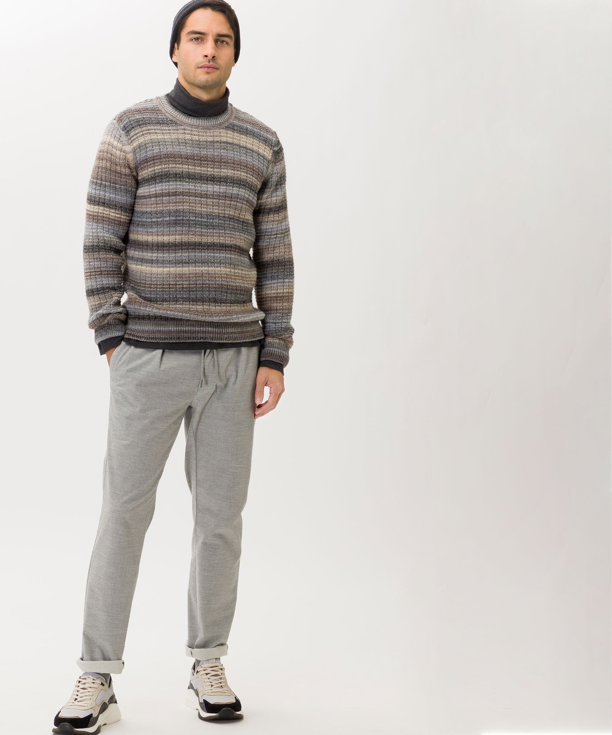 Brax Rundhalspullover Pullover mit markanter Struktur