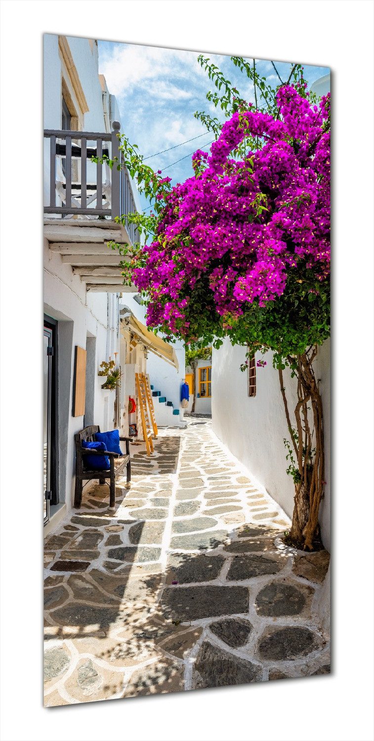 Wallario Duschrückwand Griechische Blütengasse, (1-tlg)
