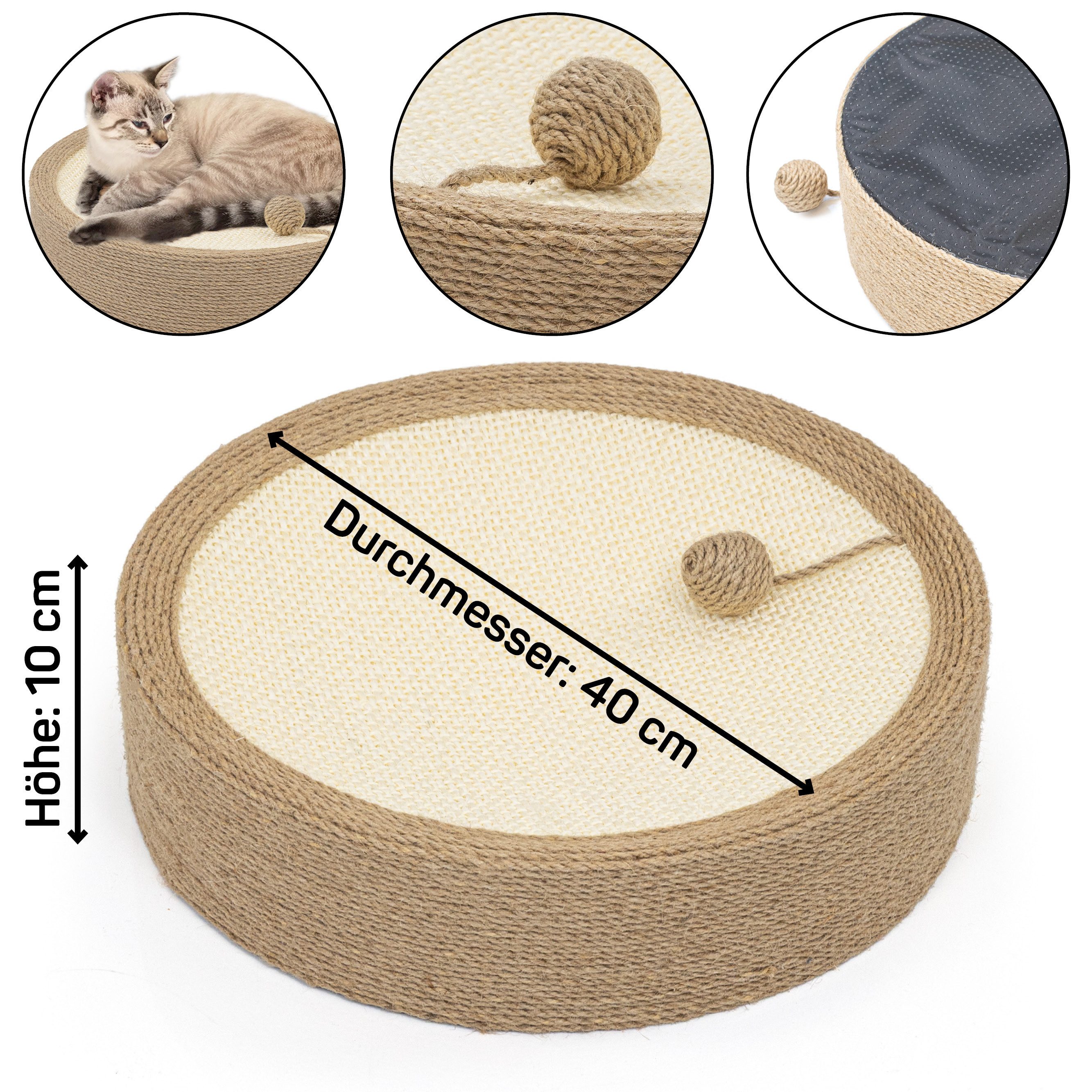 Canadian Cat Company Kratzbrett Katzen Kratzlounge, Kratzpad, Katzenbett aus Sisal
