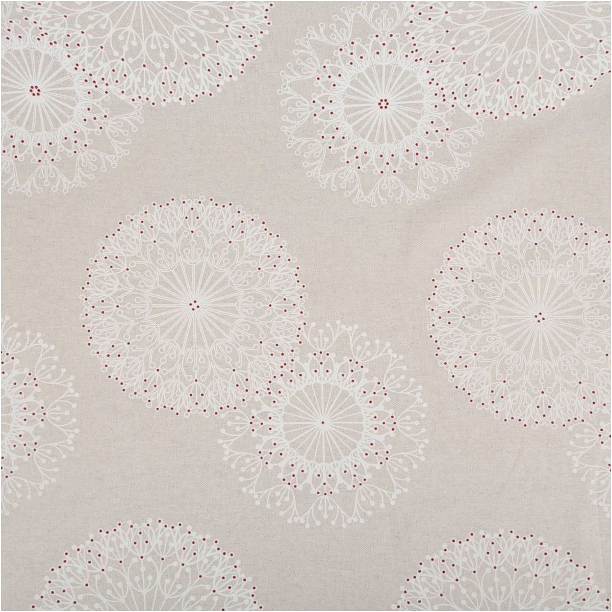 SCHÖNER LEBEN. Stoff Baumwollstoff Dekostoff polsterfähig Ornamente natur weiß rot 155cm, pflegeleicht