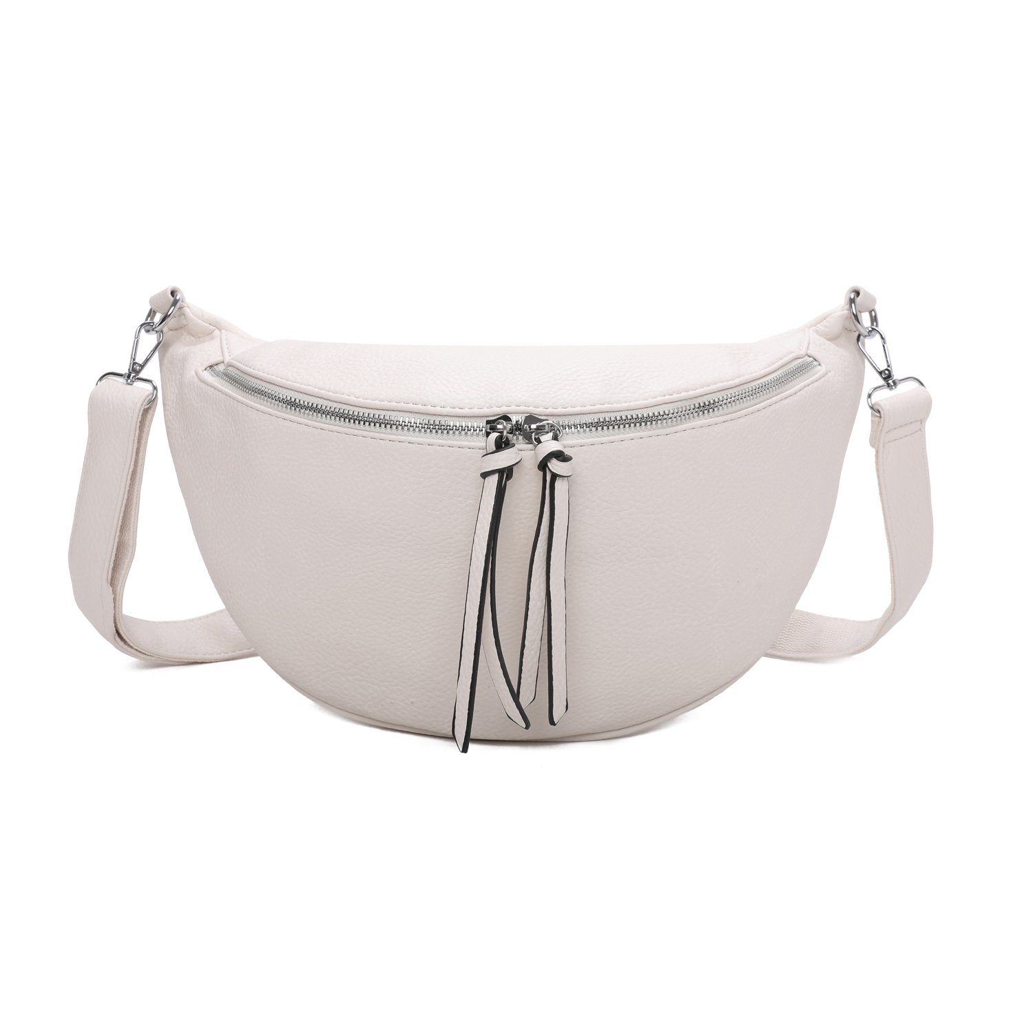 ITALYSHOP24 Schultertasche Damen XXL Tasche CrossBody Body Bag Brusttasche,  als CrossOver, Umhängetasche tragbar, Hüfttasche