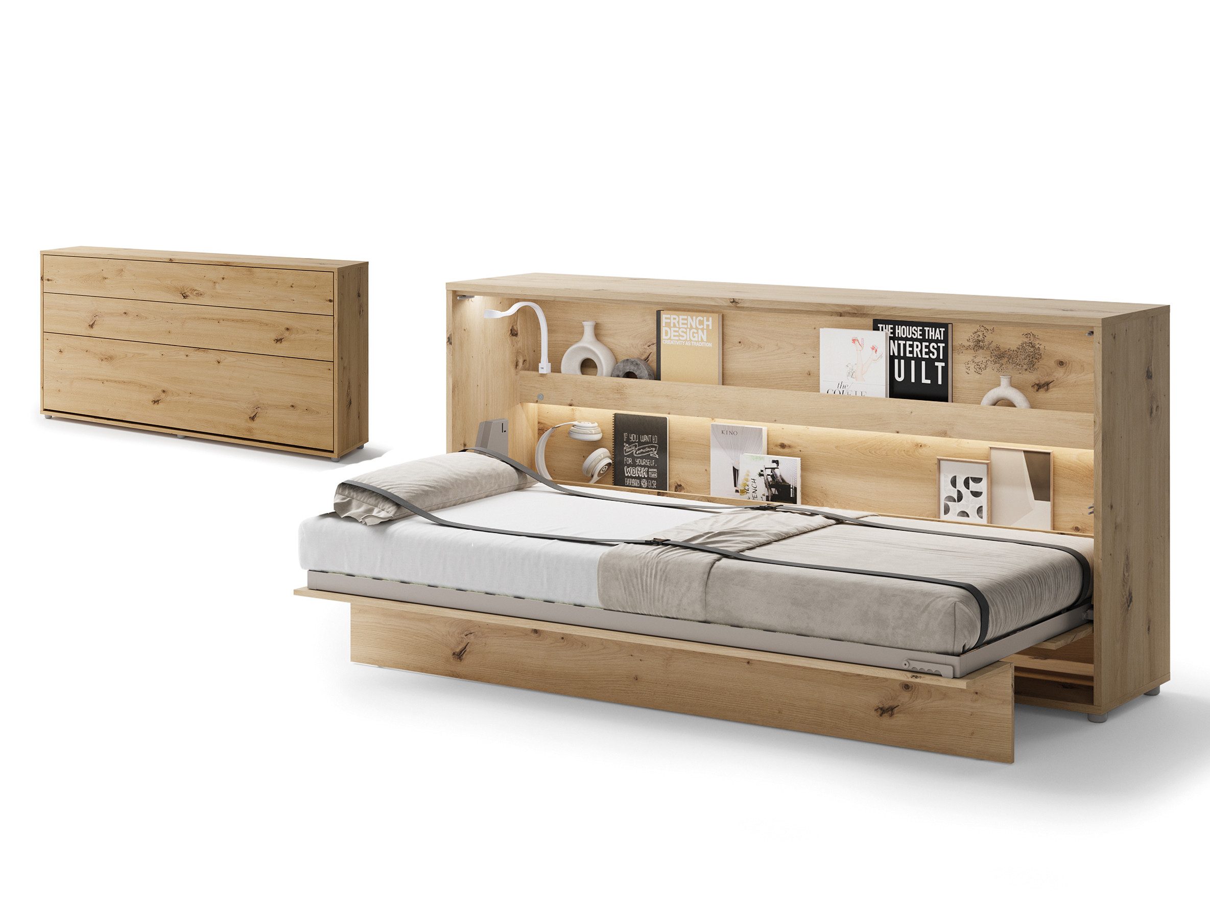 Compleo Schrankbett Horizontal Wandklappbett Lenart Bed günstig online kaufen