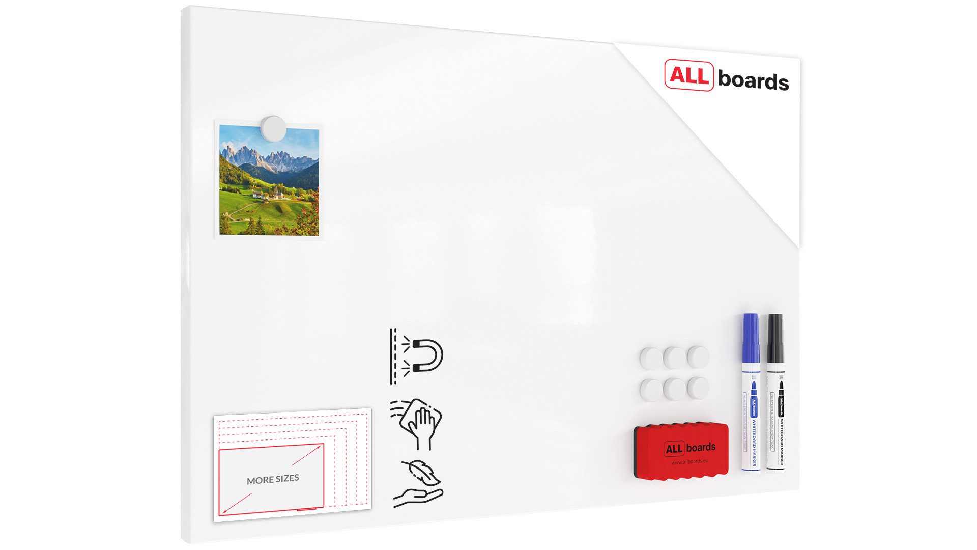 ALLboards Magnettafel ALLboards Metallische Magnettafel Rahmenlos WEIß Meta günstig online kaufen