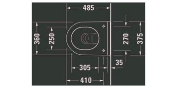 Duravit Bidet Wand-WC STARCK 3 COMPACT tief, 360x485mm HygieneGlaze weiß