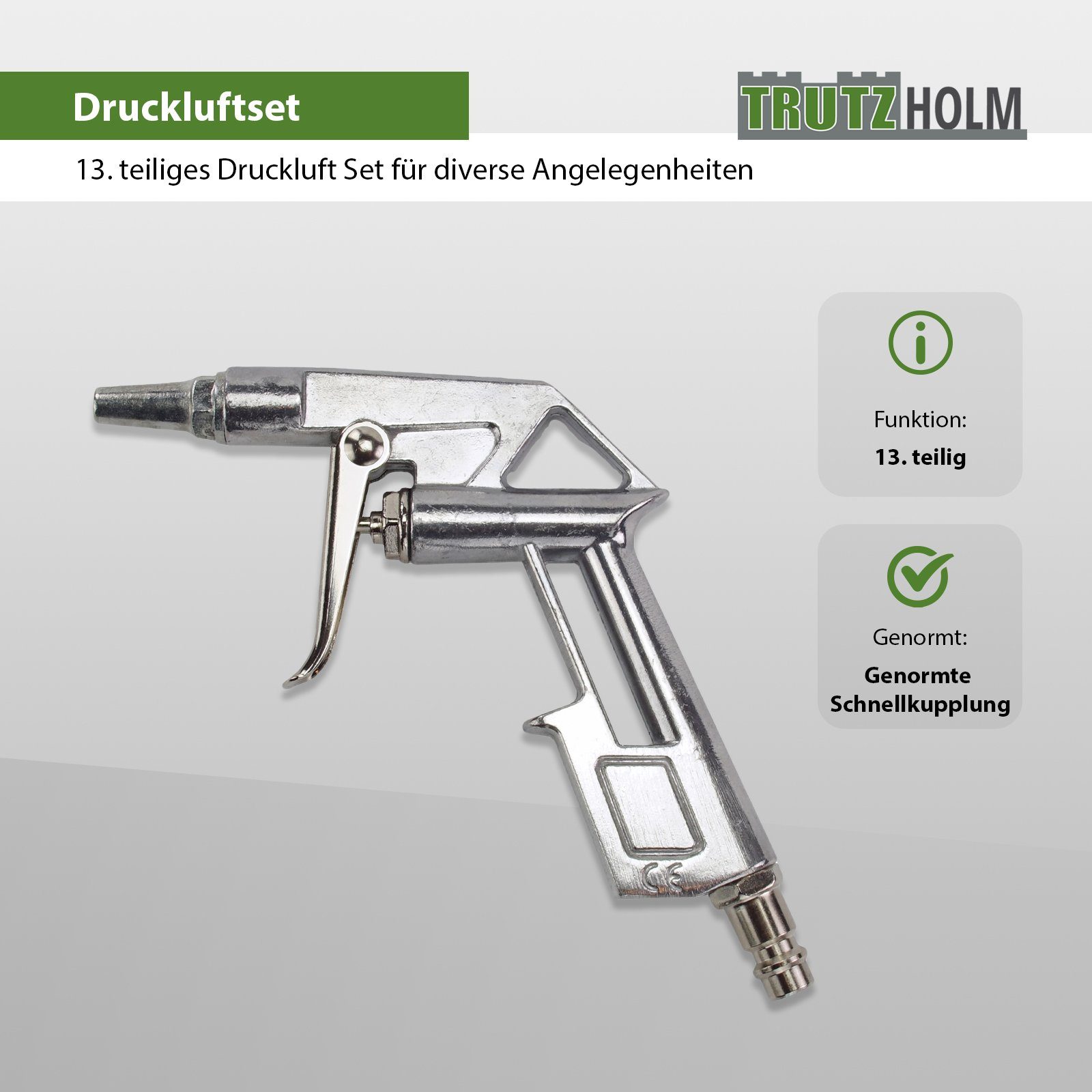 Druckluft Werkzeugset Druckluftpistole Kompressor Zubehör Set 13-tlg. :  : Baumarkt