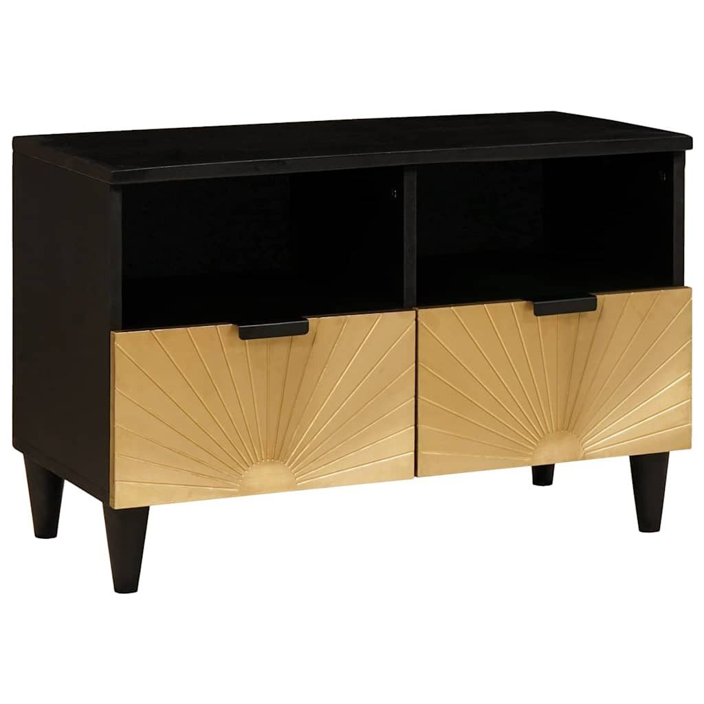 vidaXL TV-Schrank TV-Schränk Schwarz und Gold 70 x 33 x 46 cm Holzwerkstoff (1-St)