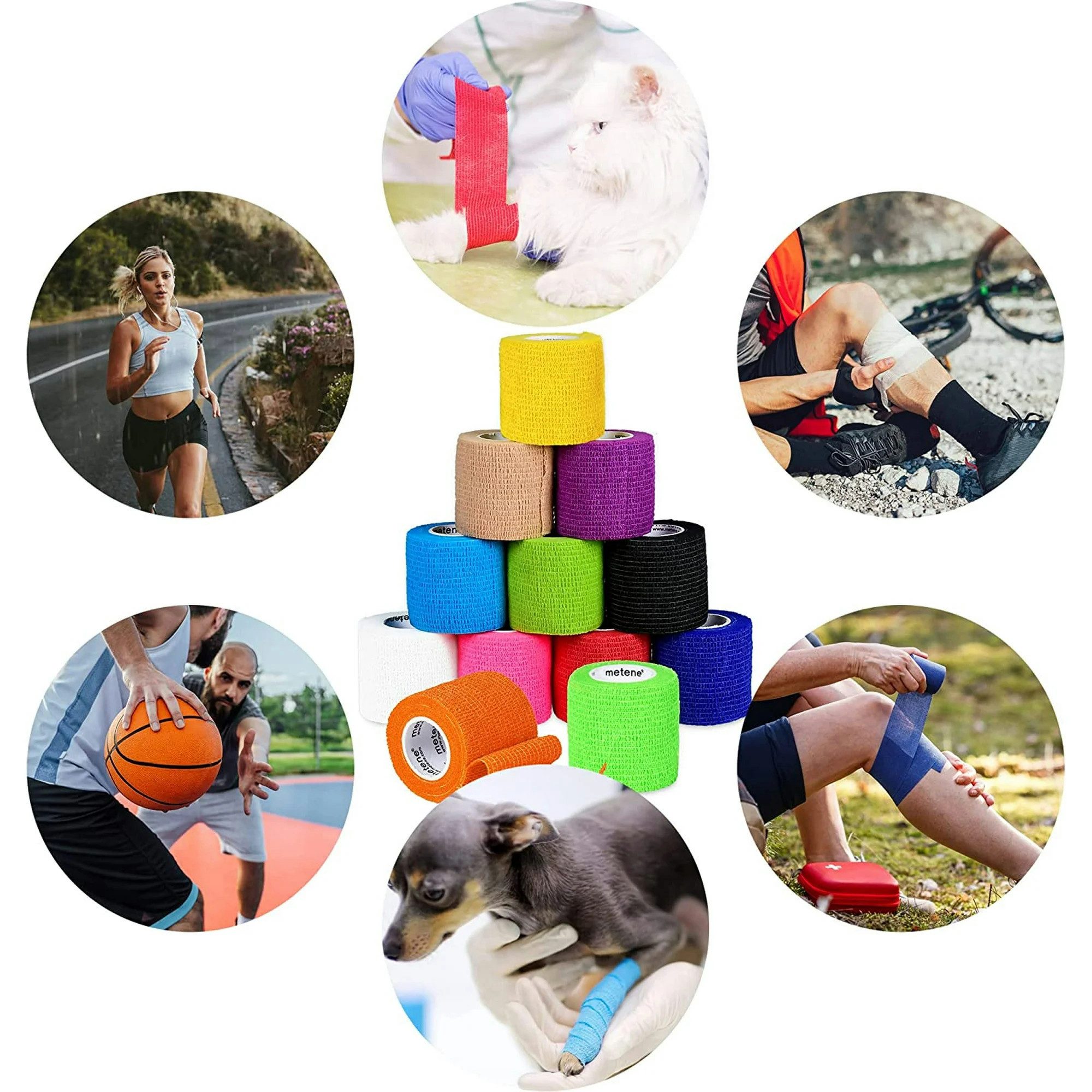 UE Stock Bandage Selbsthaftende Bandagen 24er-Pack, 5 cm x 4,5 m, selbsthaftend und elastisch, 24er-Pack