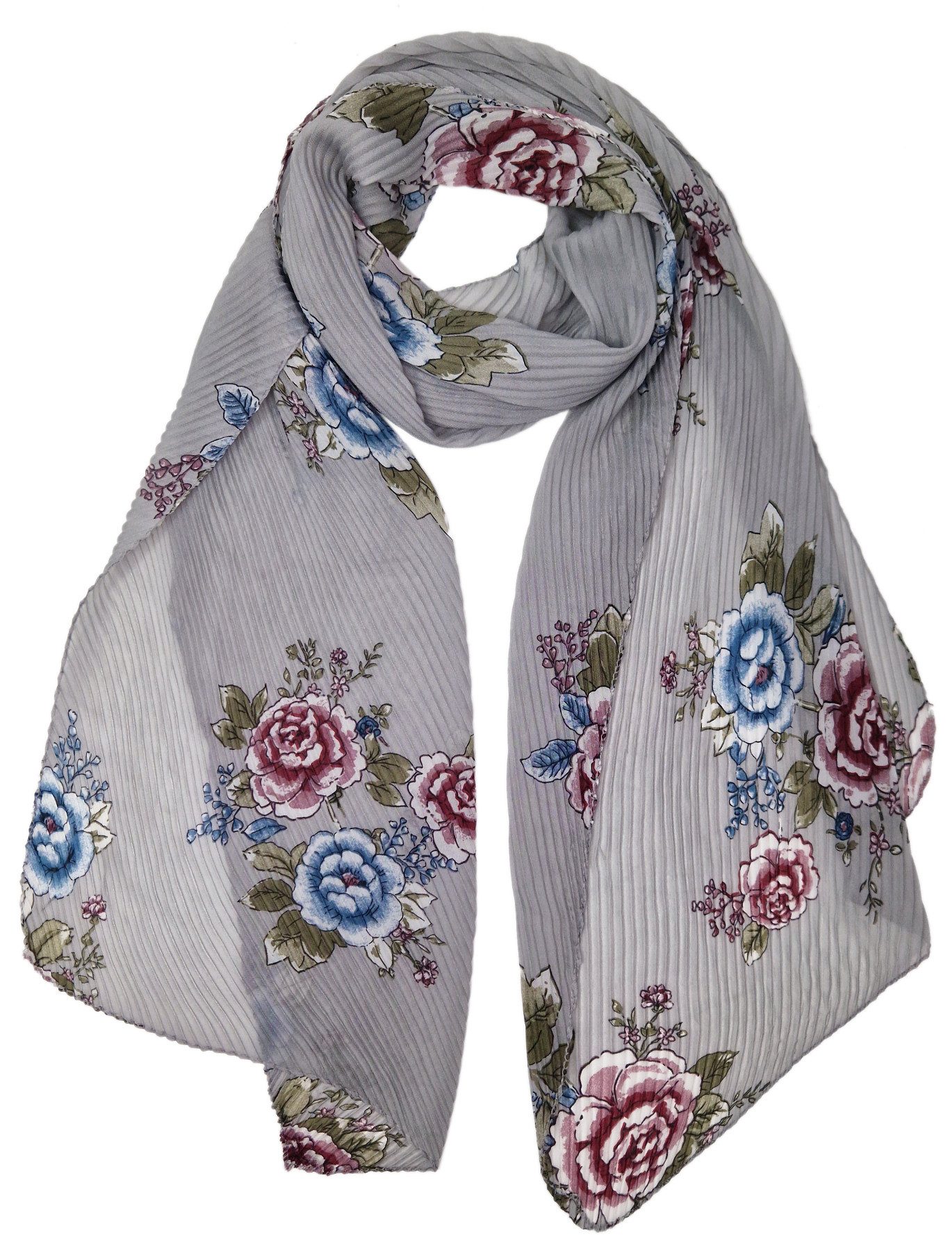 dy_mode Halstuch Damen Schal Blumenmuster Leichtes Halstuch Frühlingsschal, Crinkle-Optik, Blumenmuster