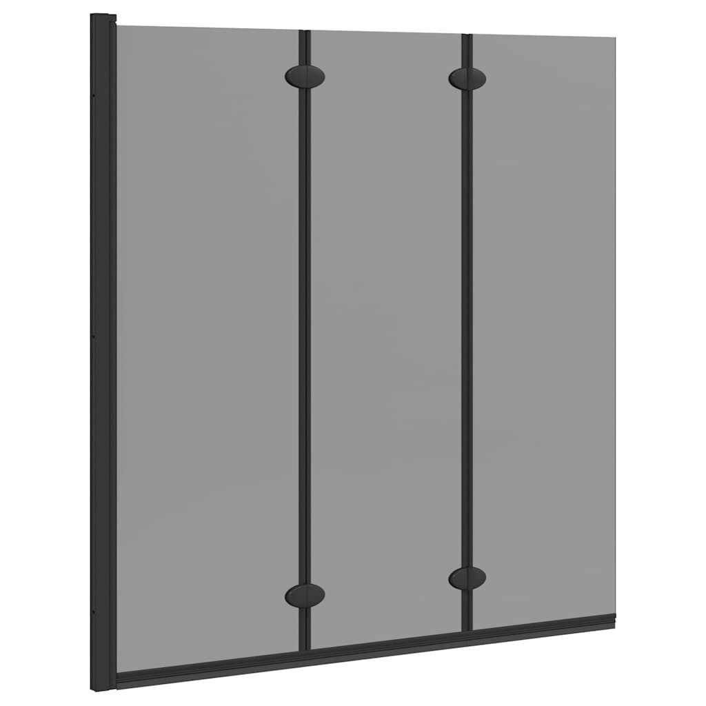 vidaXL Duschwand Bad-Duschschirm Schwarz 130 x 138 cm Gehärtetes Glas, (1 tlg)