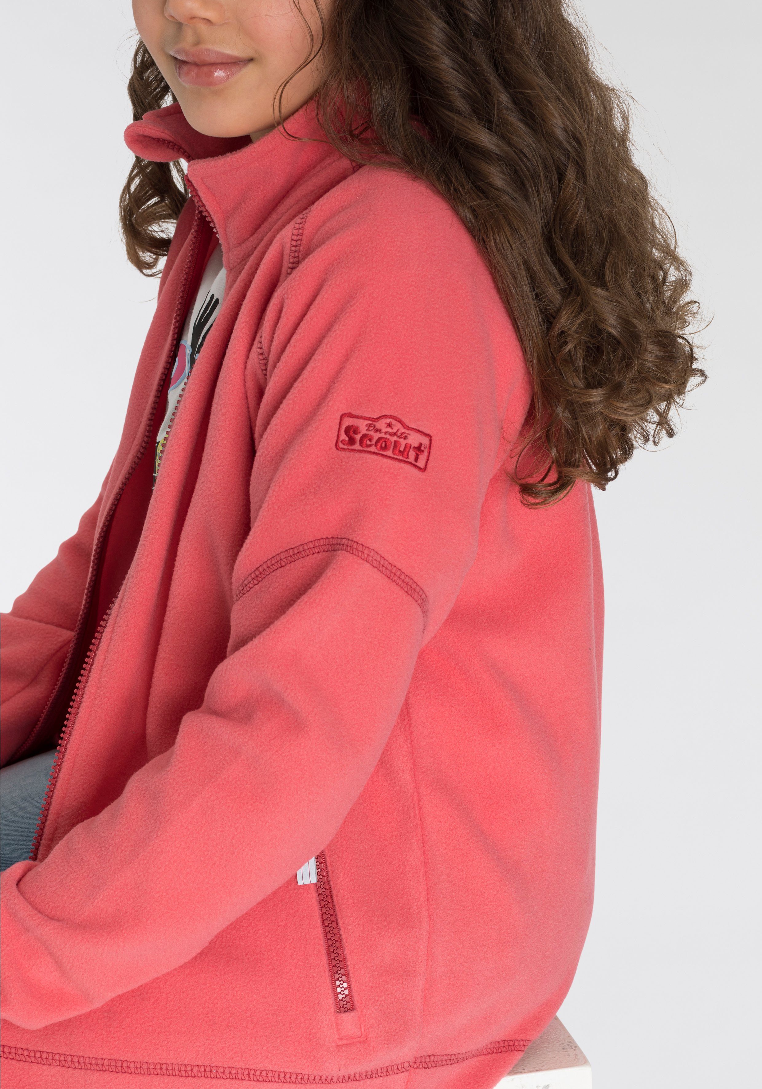 Fleecejacke COZY koralle leichtem, wärmendem aus Microfleece Scout