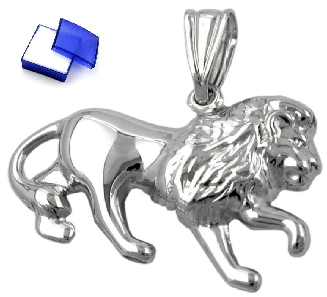 unbespielt Sternzeichenanhänger Anhänger Sternzeichen Löwe glänzend 925 Silber kl. Schmuckbox, Silberschmuck für Damen und Herren