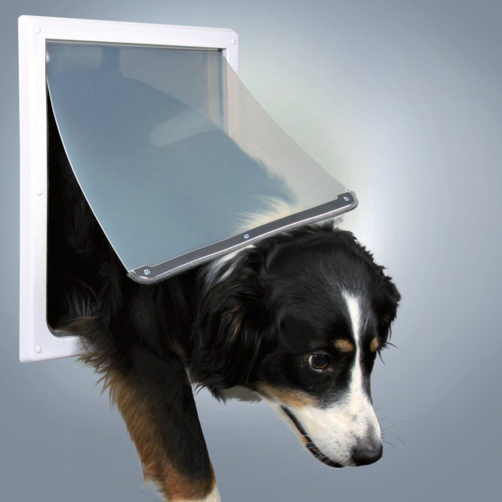 Hundeklappe 2-Wege Freilauftür für Hunde M-XL weiß