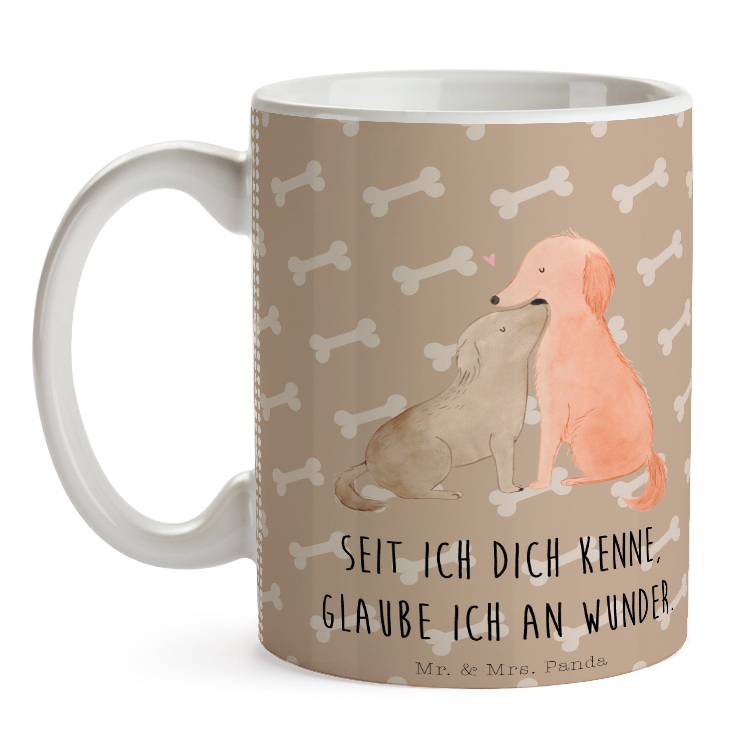 Mrs. Geschen, Hundeglück Vertrauen, & Tasse Keramiktasse, Geschenk, Keramik Mr. Hunde Panda Liebe - -