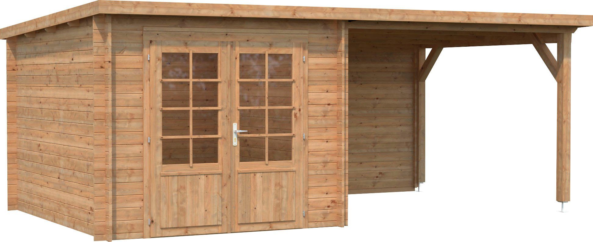 Palmako Gartenhaus Ella, BxT: 554x340 cm, (Set), 6,9+8,2 m², mit Anbaudach