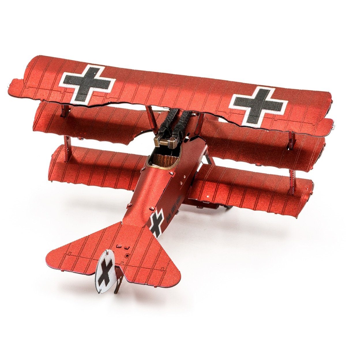 Fokker Metal Dr. - detailreicher - I Earth® Dreidecker-Jagdflugzeug Modellbausatz Metall-Bausatz