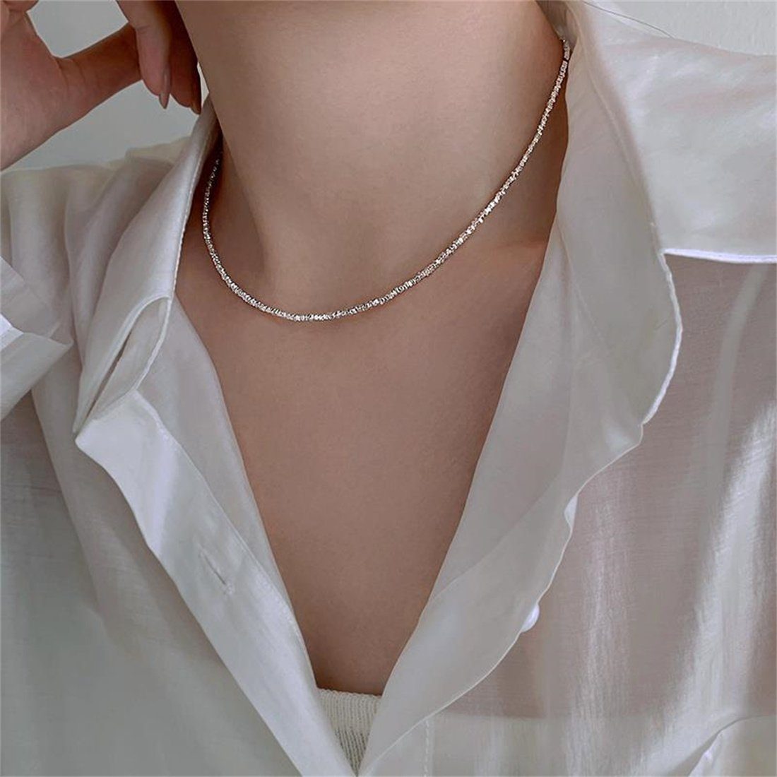 DAYUT Charm-Kette Luxuriöse funkelnde Halskette, Geschenke für Frauen (1-tlg)