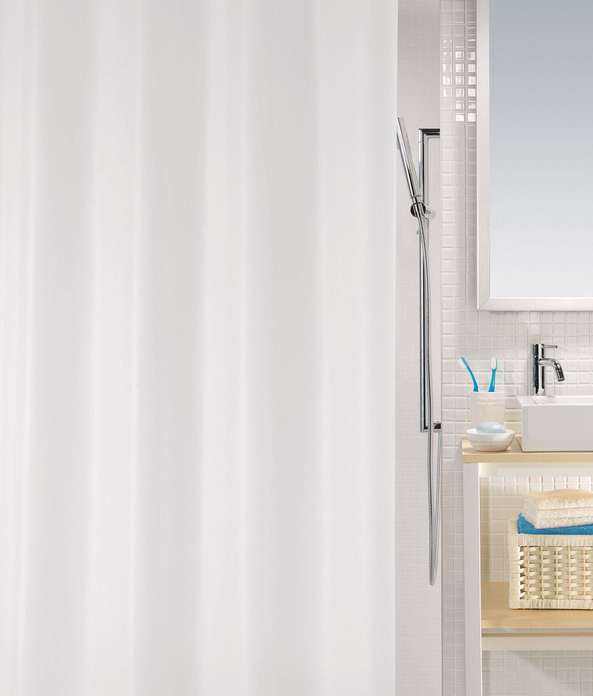 Duschvorhang BIO Breite 120 cm, Anti-Schimmel Plastik-Duschvorhang, PEVA, 1 günstig online kaufen