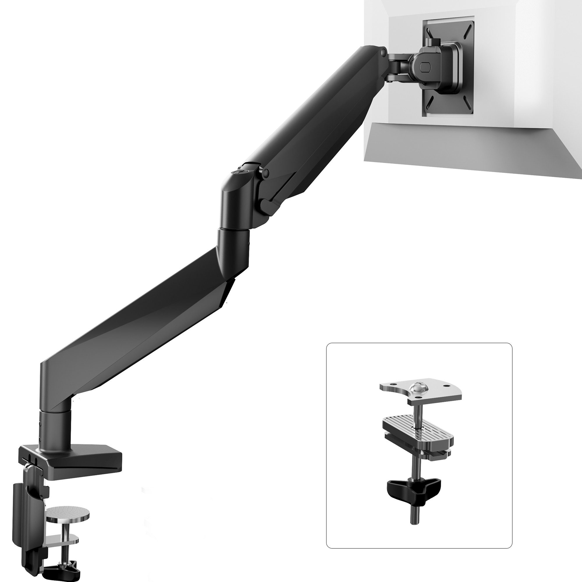 FLEXISPOT Monitorständer Ergonomische Monitorhalterung für Schreibtisch, flexibel verstellbar, (bis 39 Zoll, VESA 75/100 mm kompatibel, 1-tlg., erweiterter Verstellbereich bis 48 cm Höhe und 60 cm Auszug, 360° drehbar, bis 12 kg je Arm)