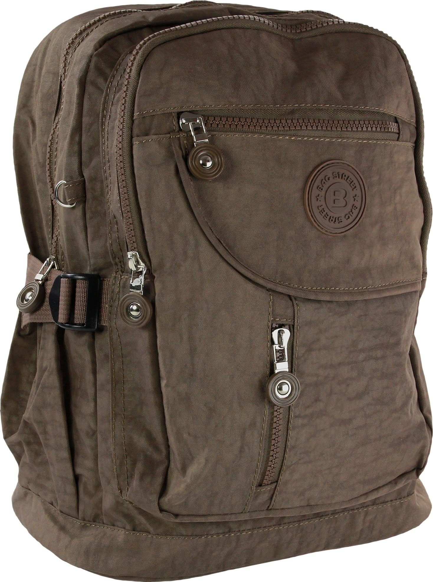 BAG STREET Freizeitrucksack Bag Street Damen Herren Sporttasche (Cityrucksack), Damen, Jugend Cityrucksack, Freizeitrucksack Nylon, braun ca. 38cm