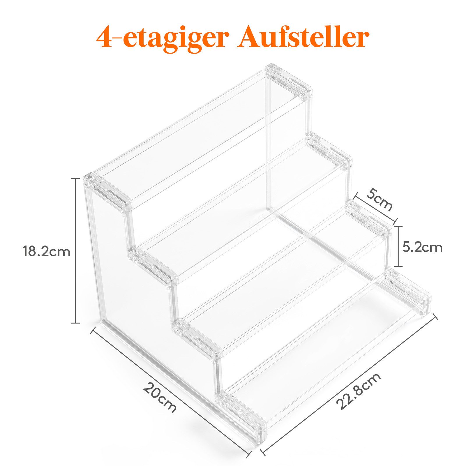 Lifewit Stufenregal Transparenter Kunststoff Ausstellungsständer zur kleine günstig online kaufen