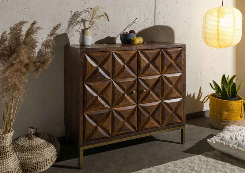 Massivmoebel24 Kommode Sideboard Mango 94x46x86 braun lackiert STILMÖBEL #125