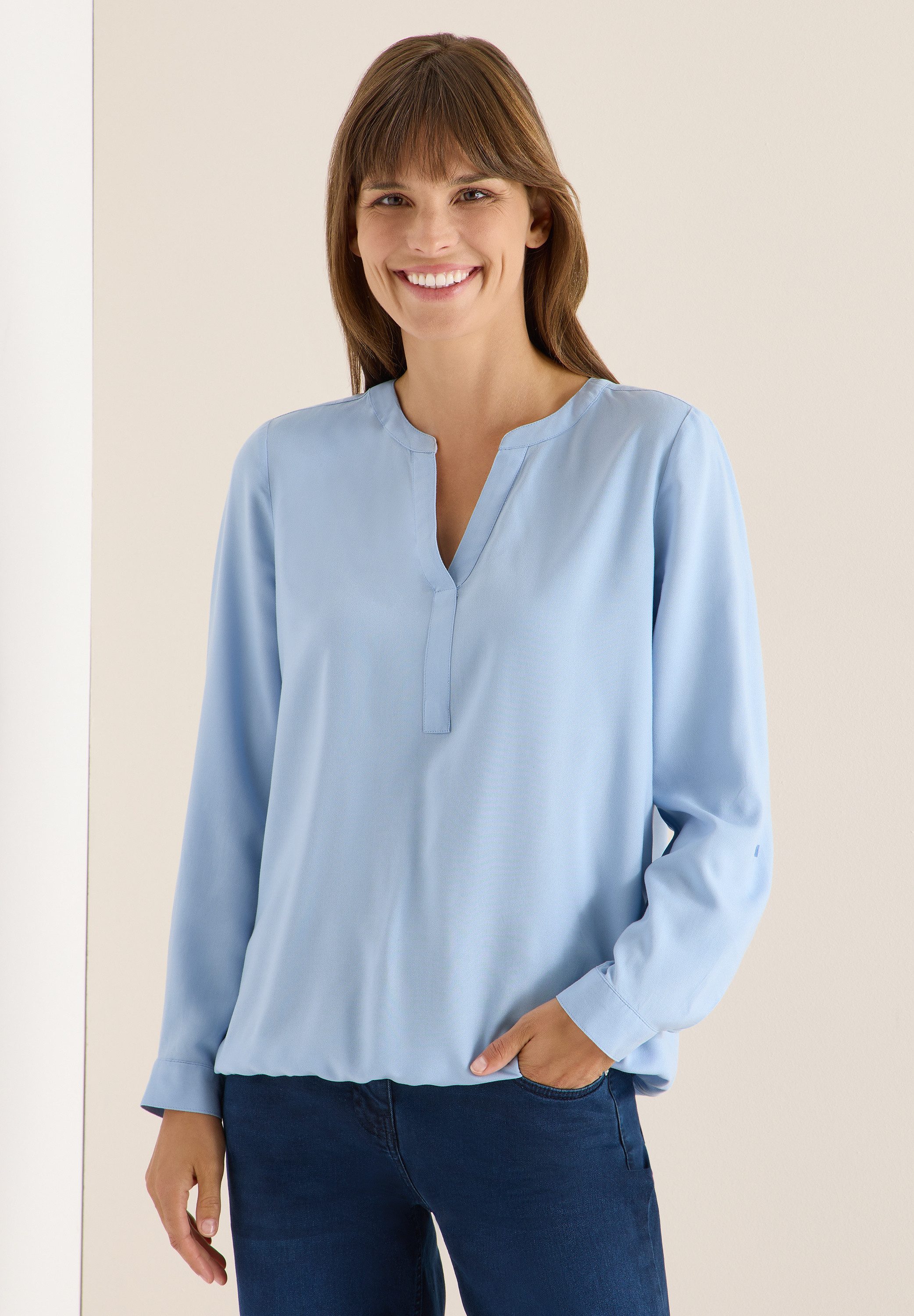 CECIL Langarmbluse in Unifarbe