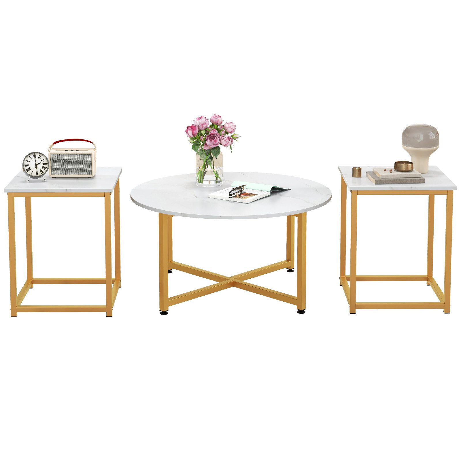 KOMFOTTEU Couchtisch Sofatisch (Set, 3-St), mit günstig online kaufen