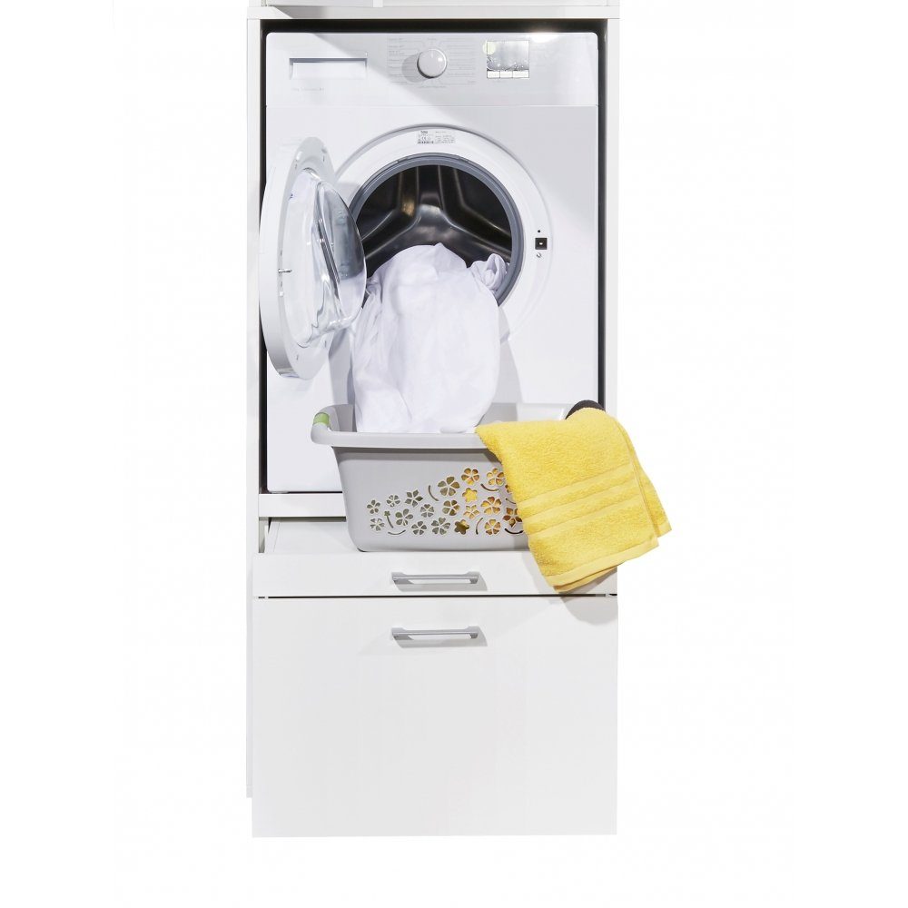Bega Consult Mehrzweckschrank WASHTOWER 3 Weiß Putzschrank Waschmaschine  Trockner Mehrzweck Hauswirtschaftsraum