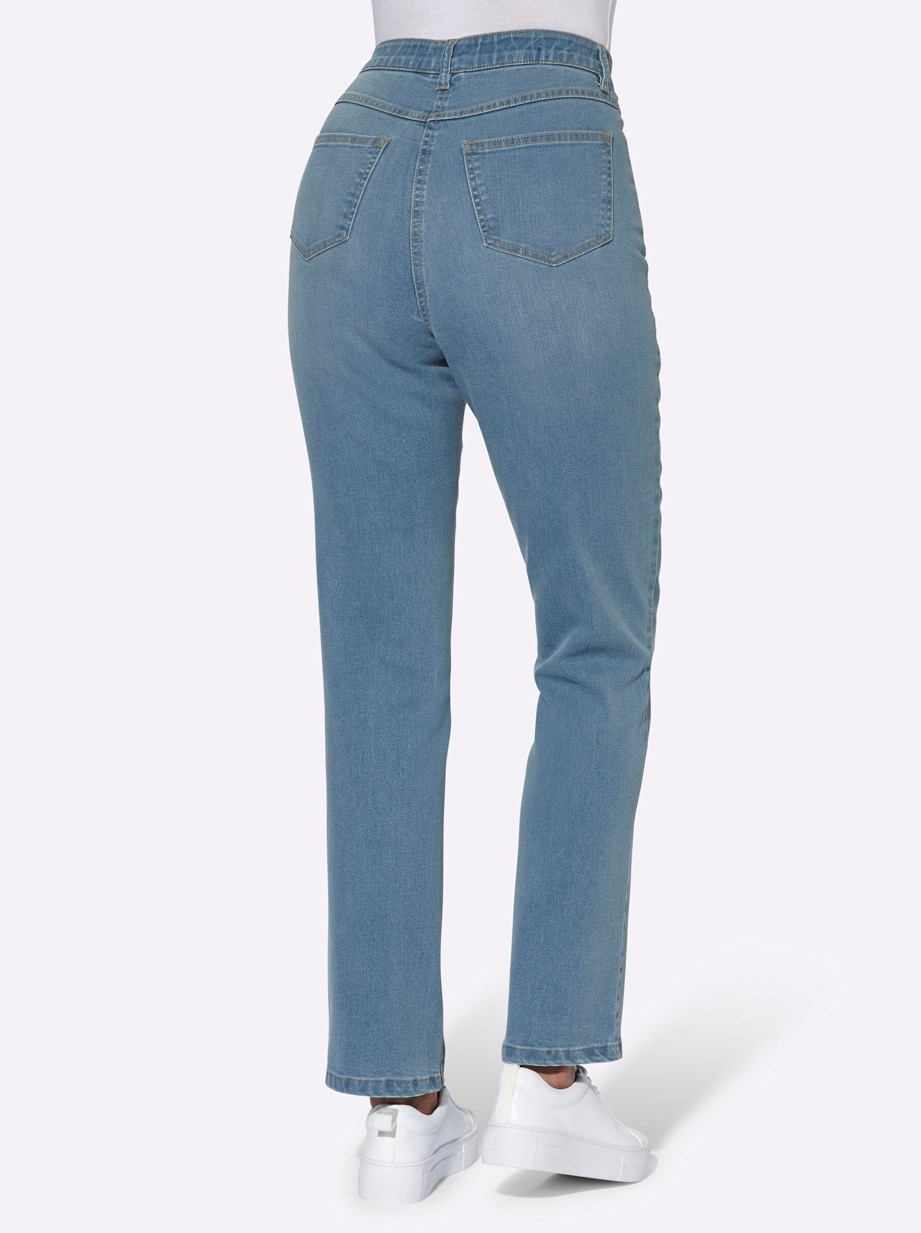 Sieh an! Bequeme Jeans Jeans komfortabel mit elastischem High-Waist-Bund – Bild 4 von 5
