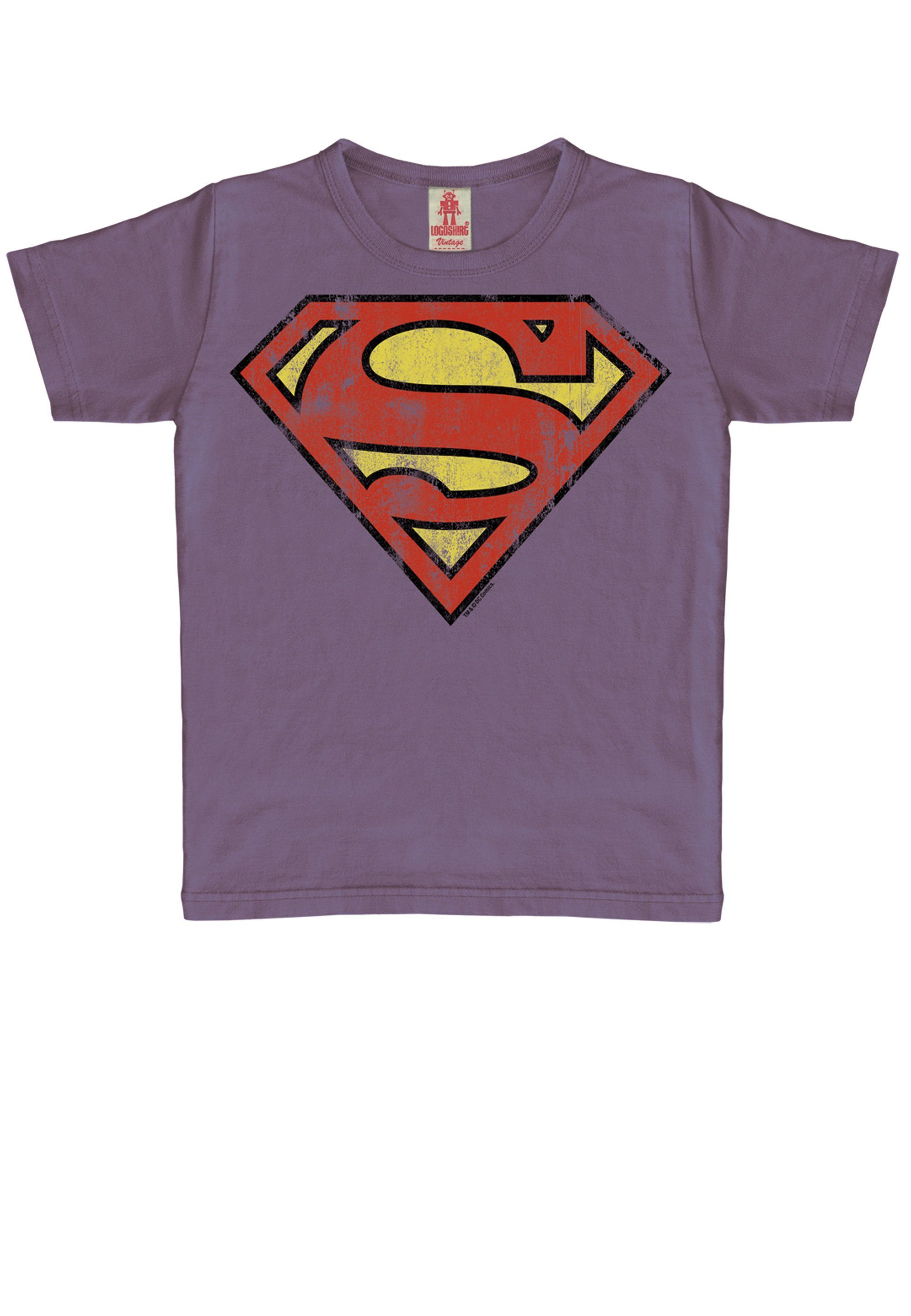 heldenhaftem LOGOSHIRT Vintage-Print T-Shirt mit Superman