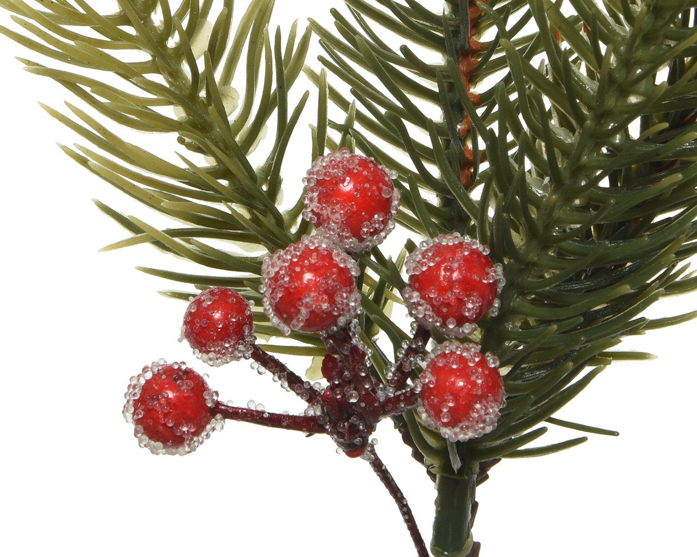 Kunstzweig, Kaemingk, Tannenzweig mit roten Beeren 20cm PE Spritzguss künst günstig online kaufen