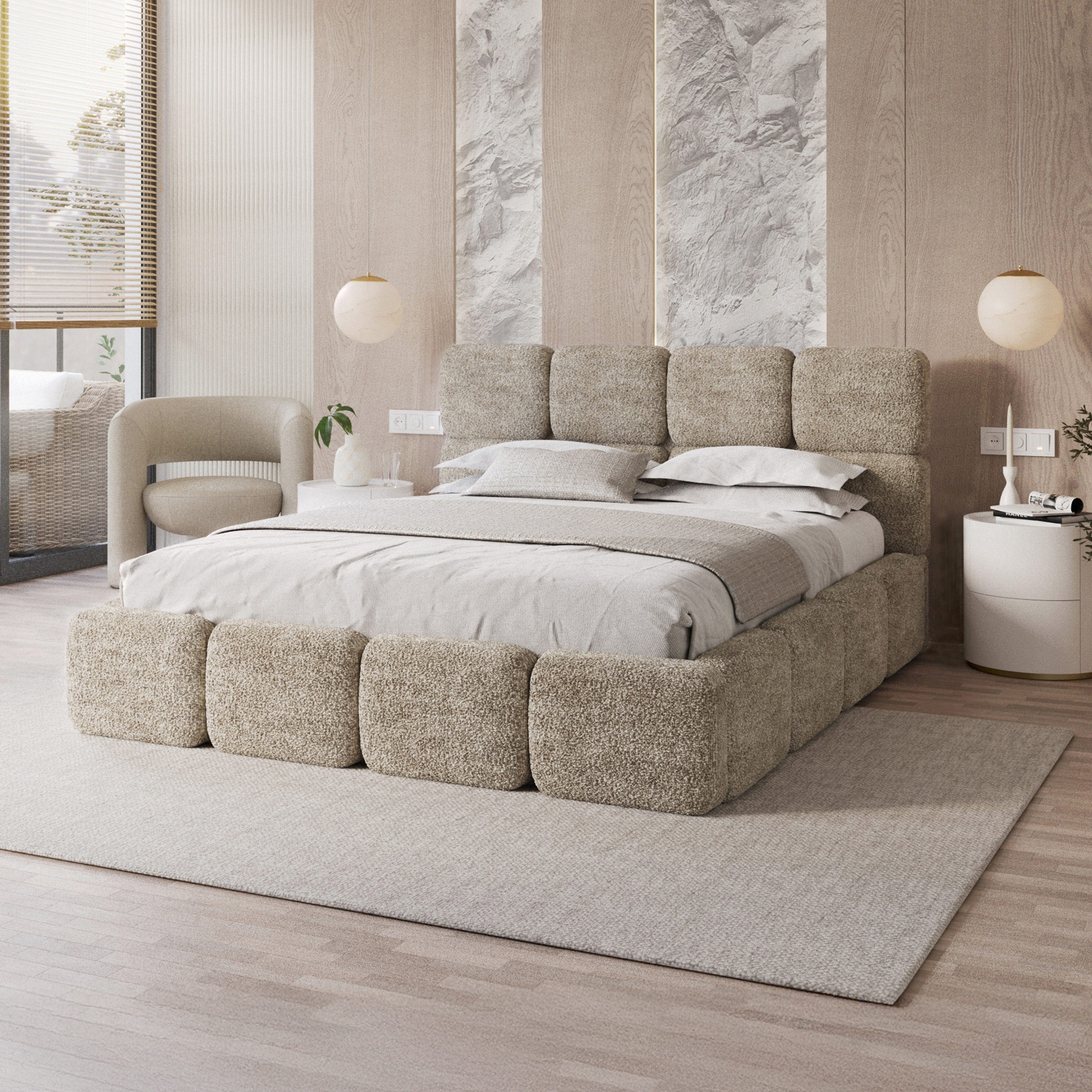 FDM Polsterbett CLOUDY Bettgestell Bett 140x200, 160x200, 180x200 cm Bestse günstig online kaufen