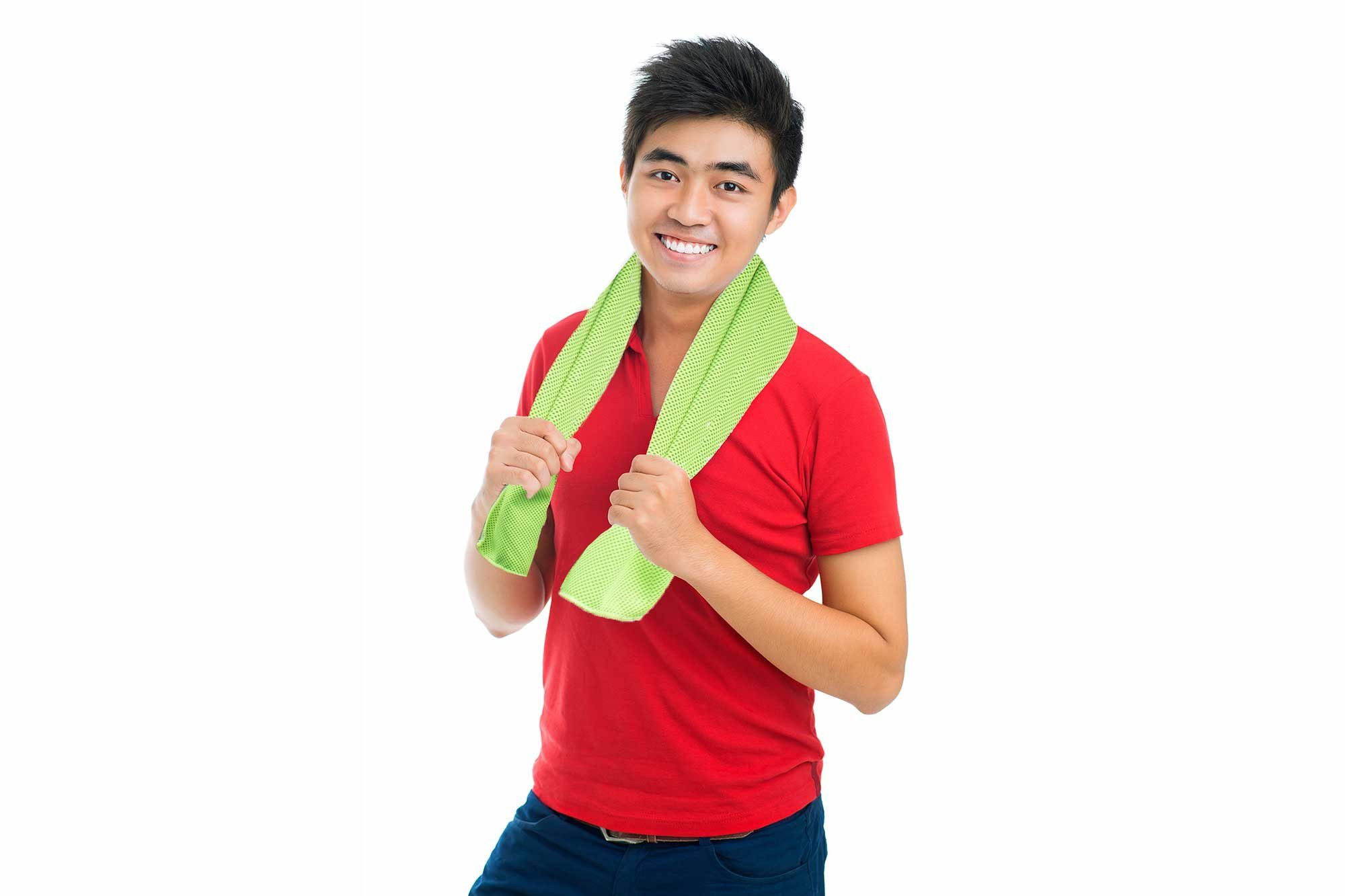 Muxel Sporthandtuch 2 Cool (2-St) Handtuch gegen Towel Sporthandtuch Schweiß Fitnes, Kühltuch Kühlfaser Down