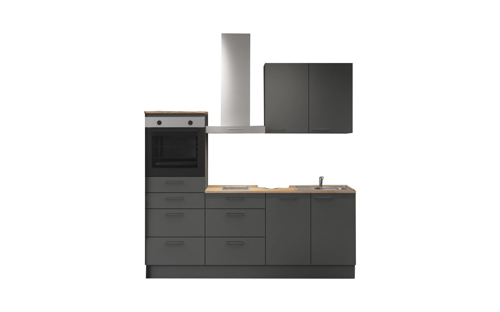 nobilia® Küchenzeile Stuga, individuell anpassbar, gratis Küchenplanung mit Profis, (Breite 180 cm), vormontiert, wahlw. mit E-Geräten, inkl. Lieferung