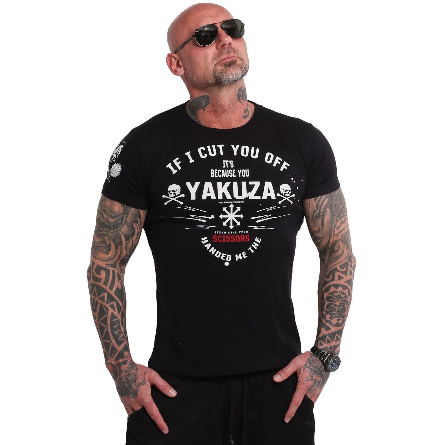 schwarz YAKUZA Scissors T-Shirt