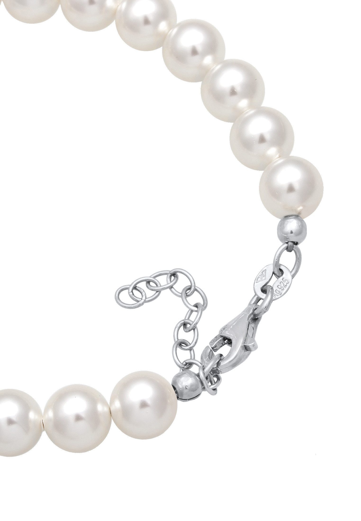Elli Perlenarmband Synthetische Perlen 925 Silber, mit Kristallen von Swarovski®