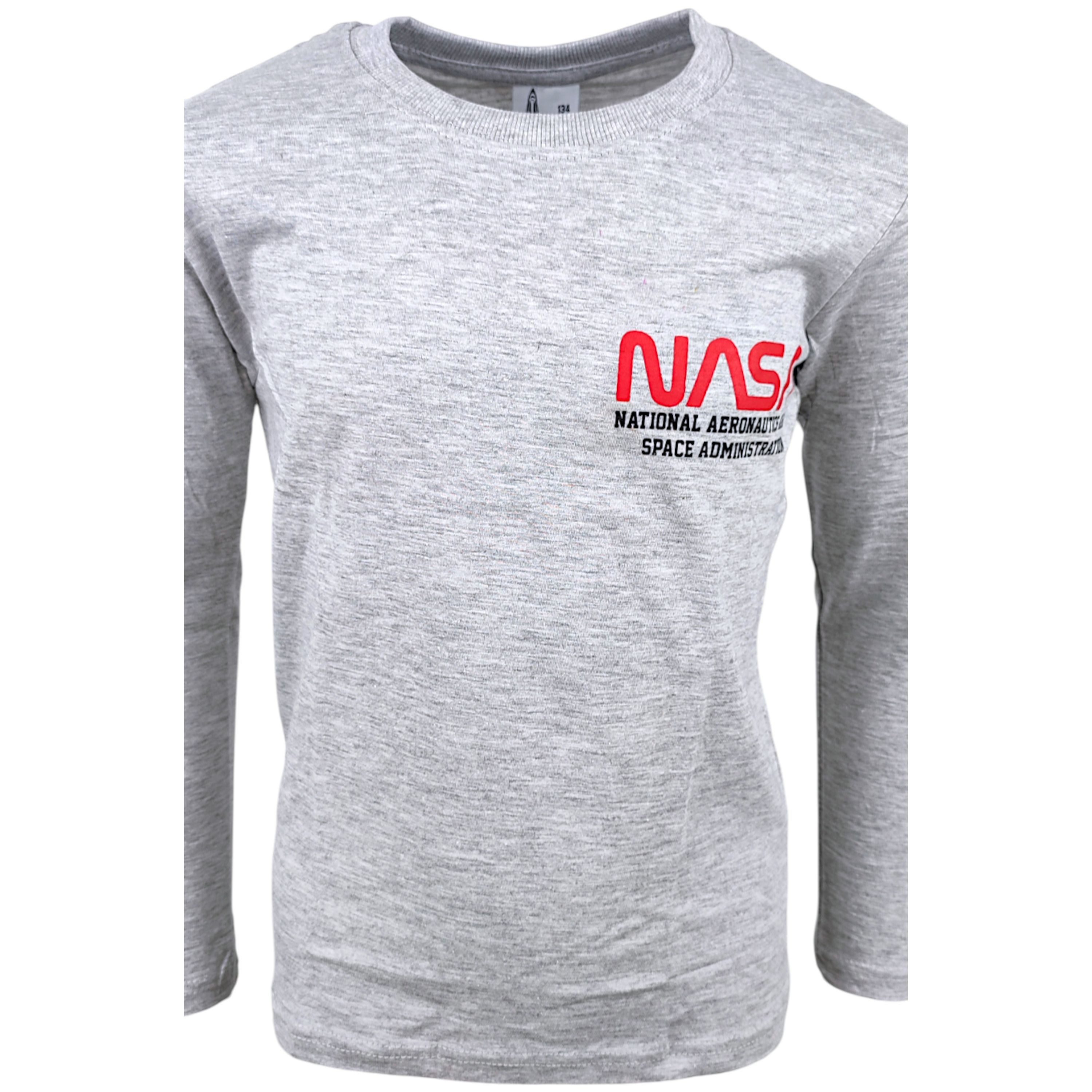 NASA Langarmshirt mit dem NASA-Logo Jungen Shirt aus Baumwolle Gr. 134 - 164 cm