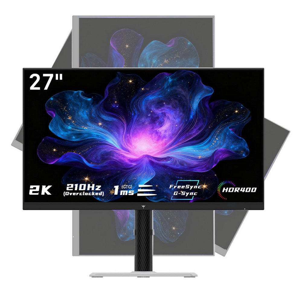 KTC H27T6 Gaming-Monitor (68,58 cm/27 ", 2560 x 1440 px, QHD, 1 ms Reaktionszeit, 210 Hz, Fast IPS)