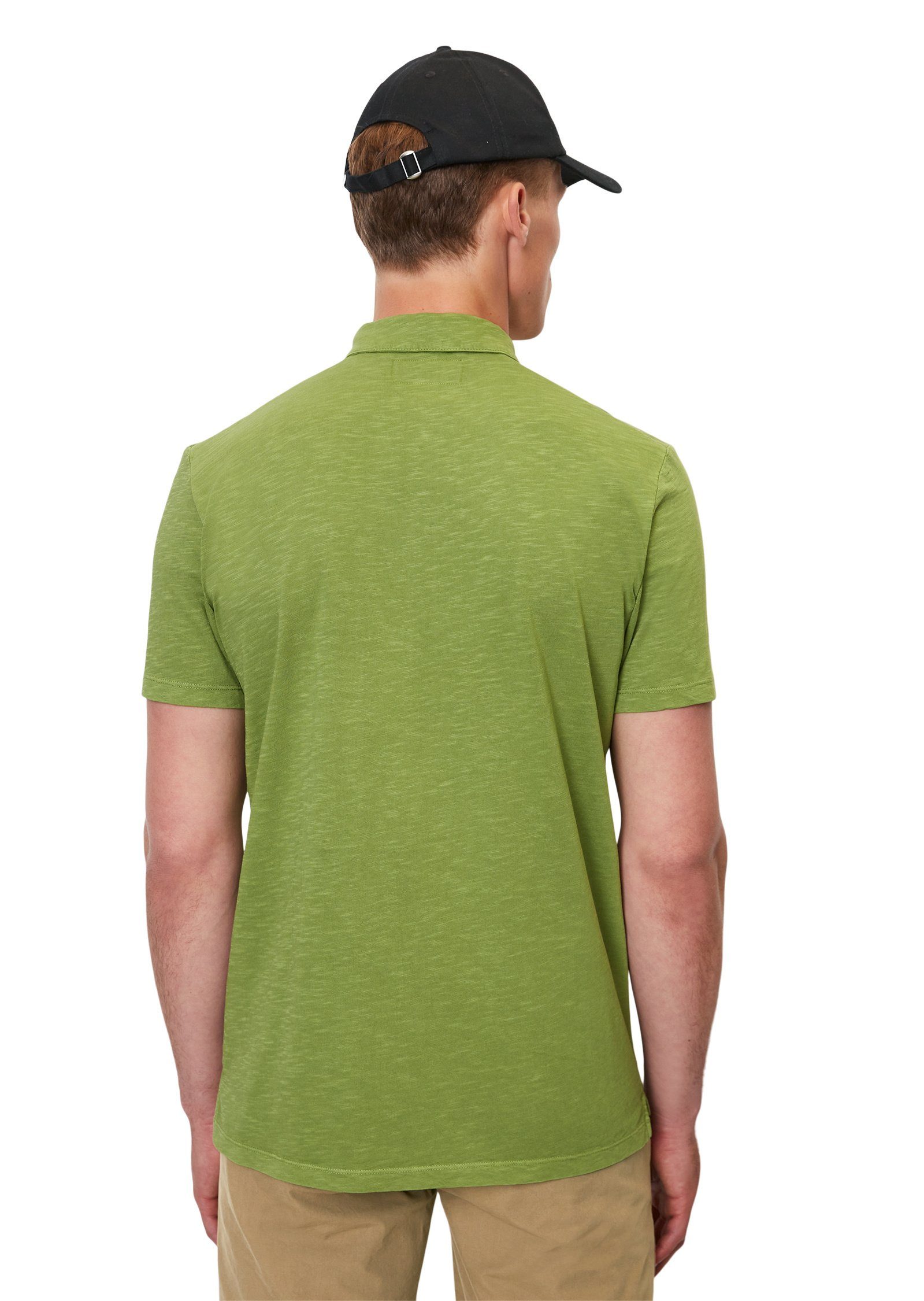 Marc O'Polo Poloshirt hochwertiger grün Bio-Baumwolle aus