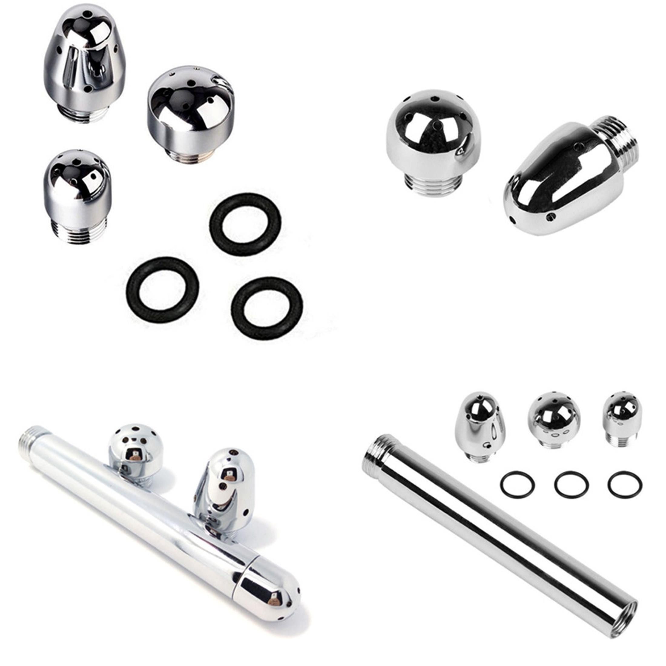 Luckice Toiletten-Rollstuhl Analdusche mit 3 Köpfen, Aluminium, Einlauf-Duschkopf, zur Intimreinigung, wiederverwendbar, 13 cm – Bild 5 von 5