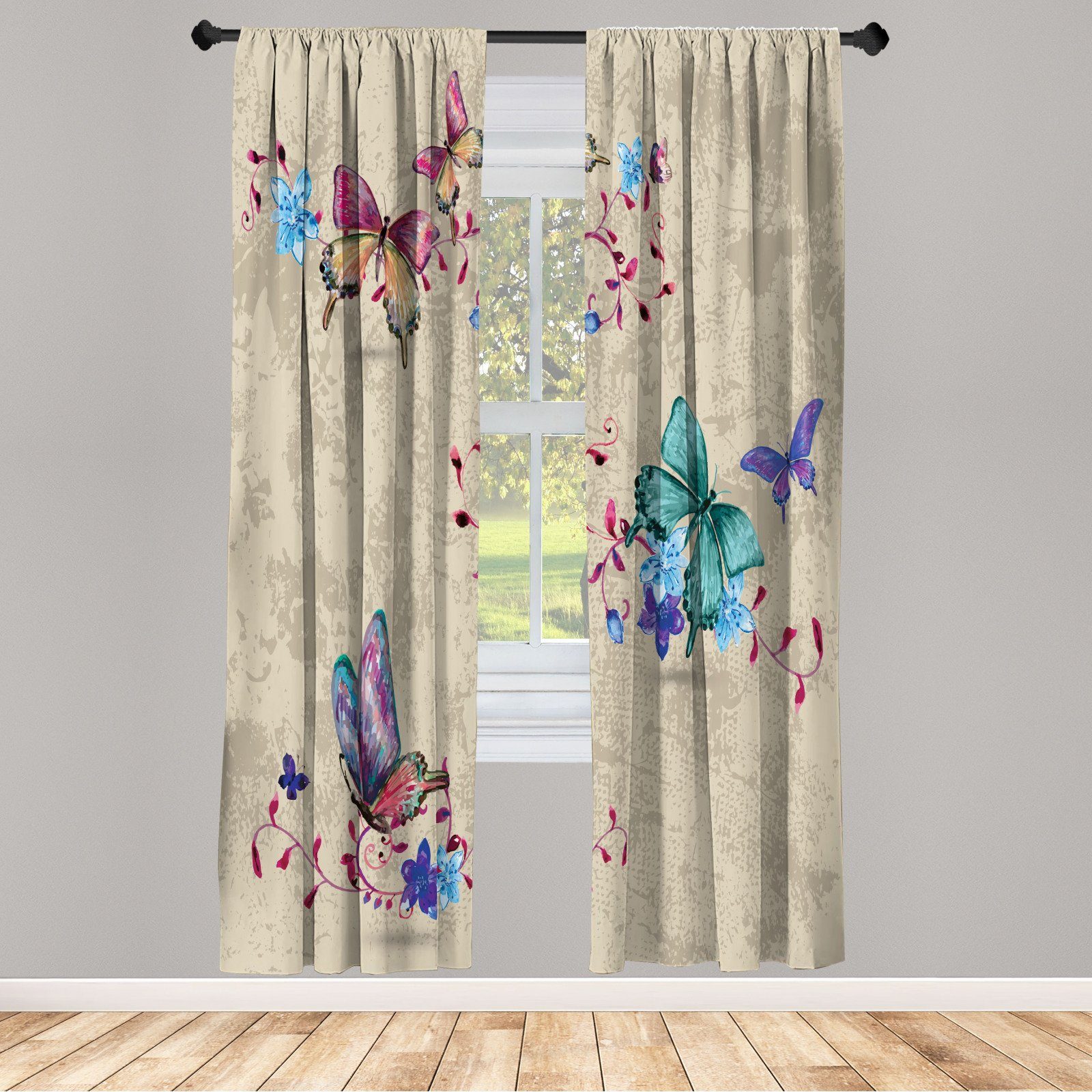 Gardine »Fensterbehandlungen 2 Panel Set für Wohnzimmer ...