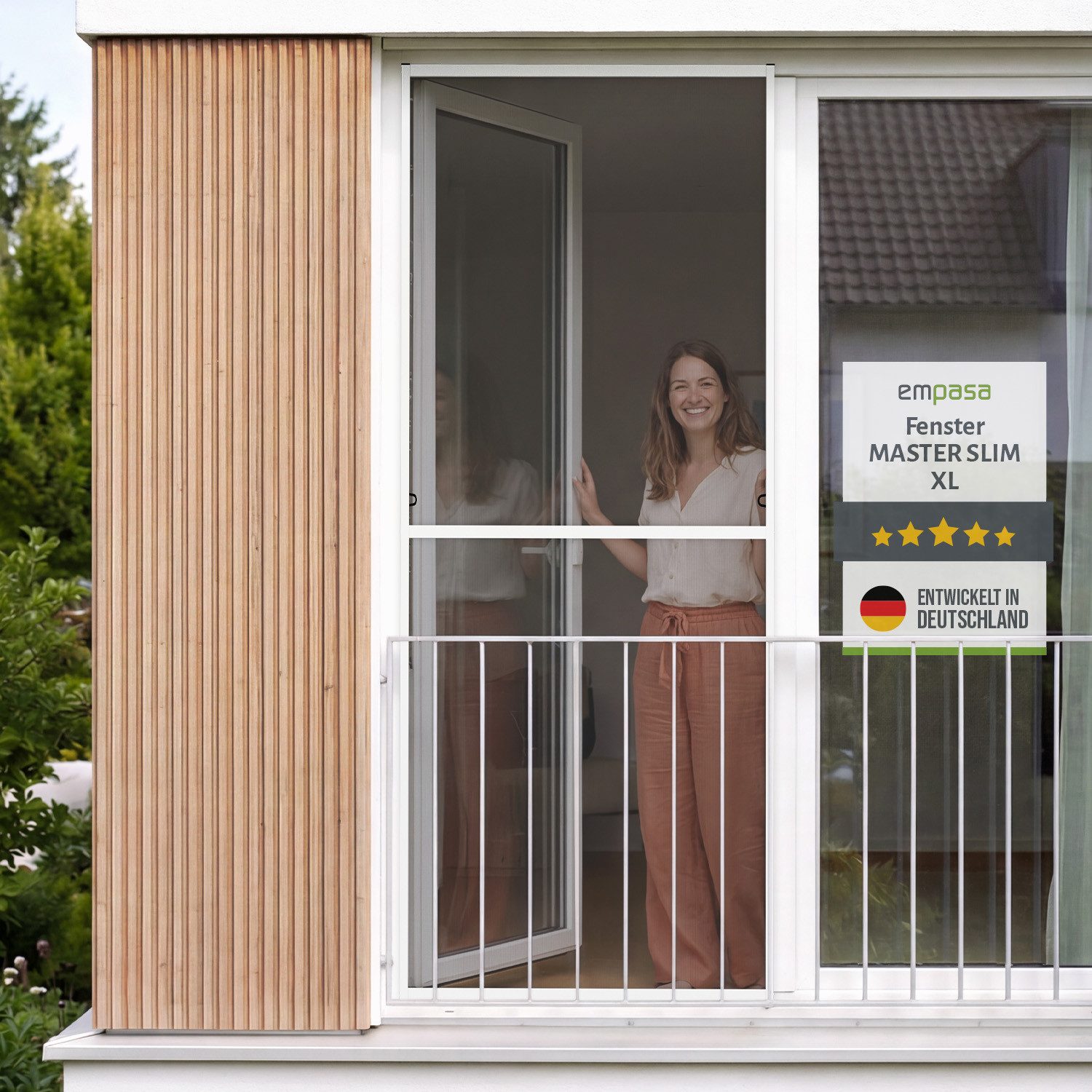 empasa Insektenschutz-Fensterrahmen "MASTER SLIM XL", Fliegengitter Fenster 100 x 220 cm