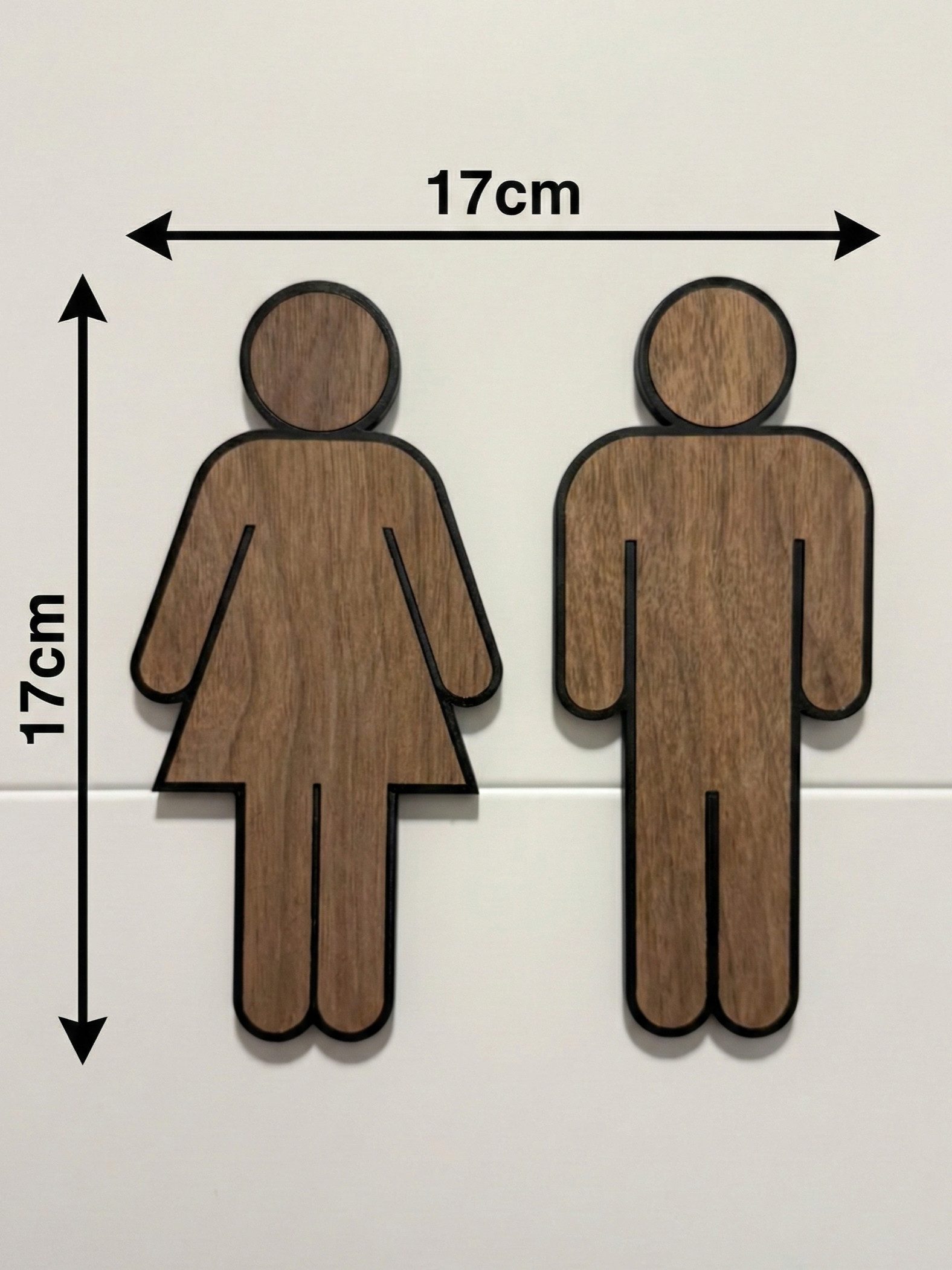 kikuo Hinweisschild WC Schild Damen & Herren - Türschild Piktogramm Set selbstklebend