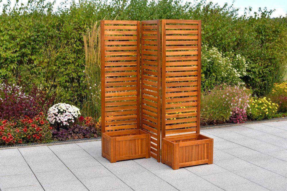 MERXX planter privacy screen with two planting boxes, flexibly positionable