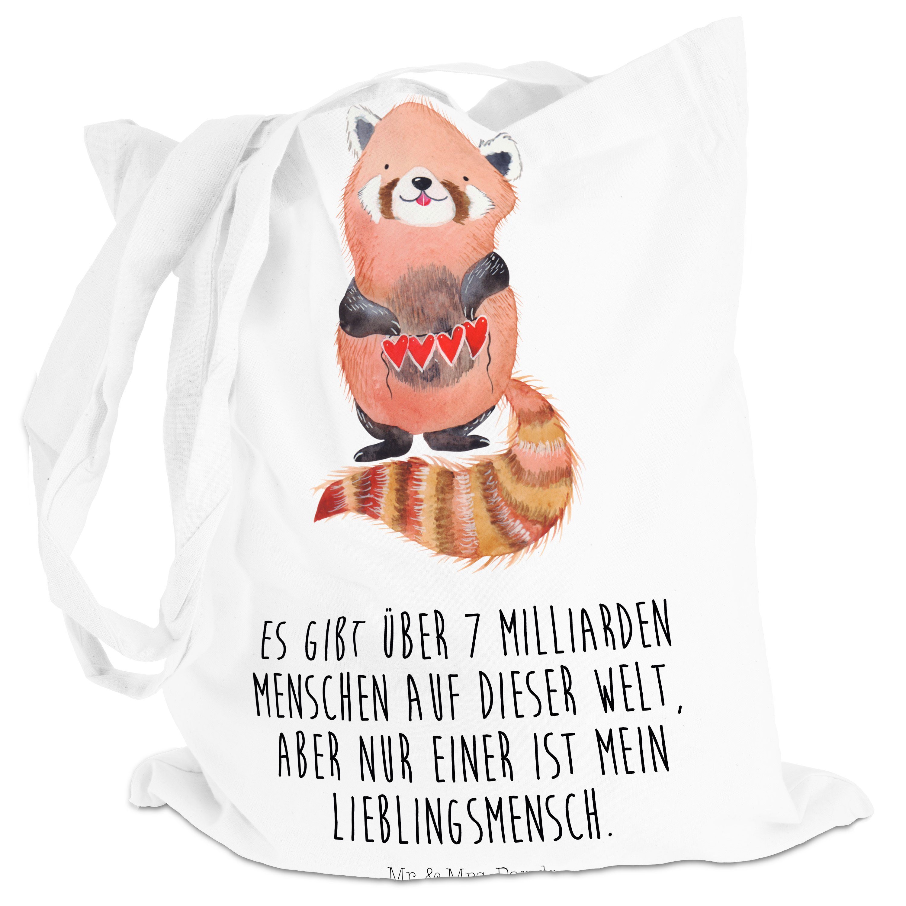 (1-tlg) Geschenk, Weiß Tiere, - Panda Mr. & - lu Laune, Panda Lieblingsmensch, Gute Mrs. Tragetasche Roter