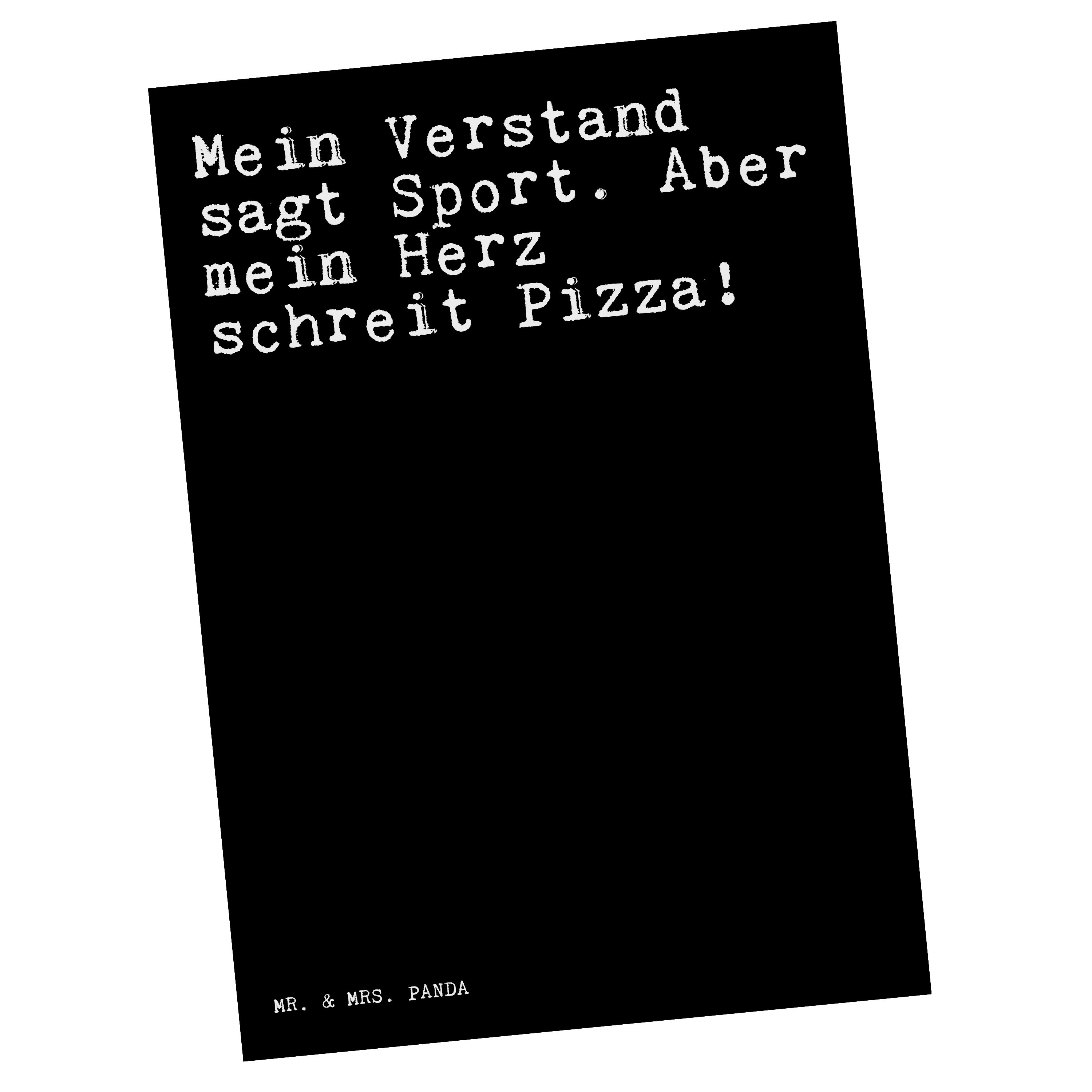 Mr. & Mrs. Panda Postkarte Mein Verstand sagt Sport.... - Schwarz - Geschenk, Spruch, Ansichtska
